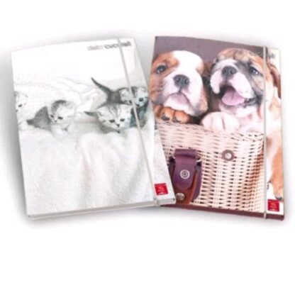PIGNA CARTELLE IN CARTONE A 3 LEMBI A4 DORSO 1.3 CM FANTASIA CUCCIOLI CONF 6 Pz.