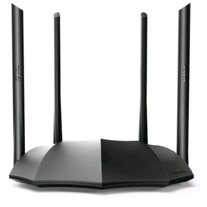 TENDA AC8 ROUTER GIGABIT WIRELESS DUAL BAND WI-FI AC1200 DUALBAND 300Mbps/2.4Ghz E 867Mbps/5Ghz 4 PORTE GIGABIT 4 6dbi ANTENNE DUAL BAND MODALIT' ACCESS POINT MU-MIMO PARENTAL CONTROL E RETE OSPITE IPV6 NERO