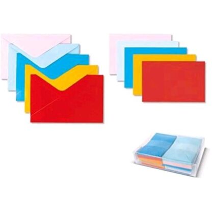 SAUL SADOCH REX BIGLETTI E BUSTE 9X14CM COLORI ASSORTITI CONF 100 Pz.
