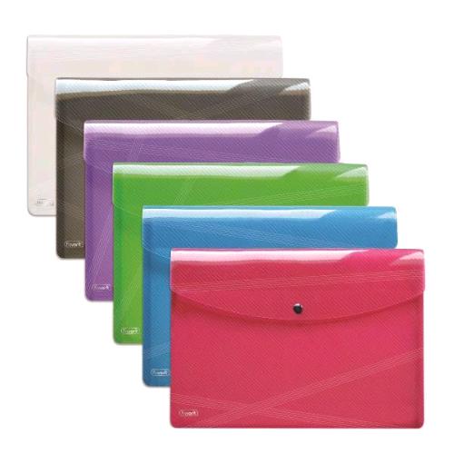FAVORIT HAWAI BUSTA CON BOTTONE IN PP 305X455 mm A3 COLORI ASSORTITI
