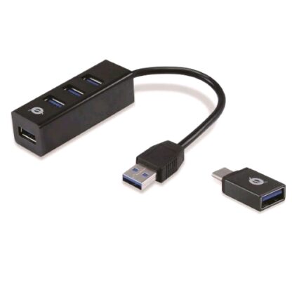 CONCEPTRONIC HUB 4 PORTE USB 3.0 CON ADATTATORE USB-C