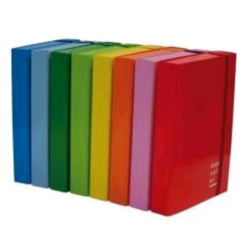 BREFIOCART NEW COLOR CARTELLE C/ELASTICO PIATTO IN CARTONCINO PLASTIFICATO 250X350MM A4 DORSO 2CM ARANCIO