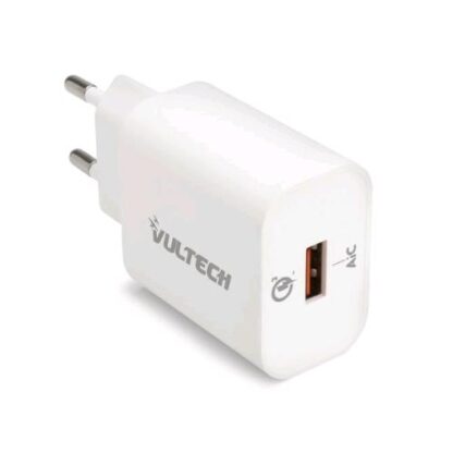 VULTECH CARICATORE ADATTATORE UNIVERSALE USB 3.0 QUICK CHARGE BIANCO