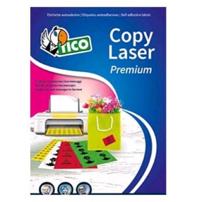 TICO COPY LASER PREMIUM CONF 1680 ETICHETTE ADESIVE 70X36 mm ARANCIONE FLUO