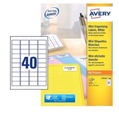 AVERY CONF 4000 ETICHETTE ADESIVE 45,7X25,4 mm BIANCO