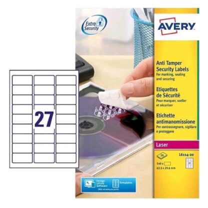 AVERY CONF 540 ETICHETTE ADESIVE ANTIMANOMISSIONE 29,6X63,5 mm BIANCO