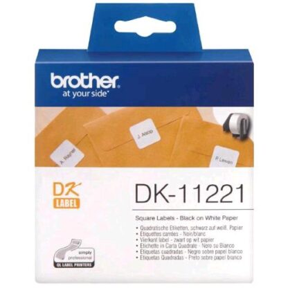 BROTHER CONF 1000 ETICHETTE ADESIVE IN ROTOLO 23X23 mm NERO