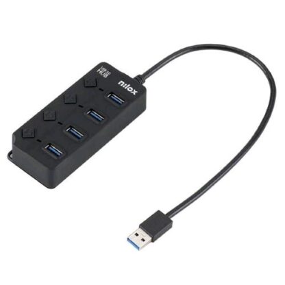 NILOX NXHUB-05 HUB 4 PORTE USB 3.0 CON SWITCH