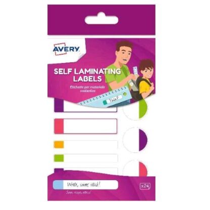 AVERY CONF 24 ETICHETTE ADESIVE AUTO PLASTIFICABILI DIMENSIONI ASSORITE BIANCO