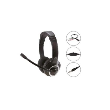 CONCEPTRONIC CUFFIE CON MICROFONO JACK 3.5 MM CON SPLITTER AUDIO INCLUSO 1X F JACK 3.5 MM 2 X M KACK 3.5 MM NERO