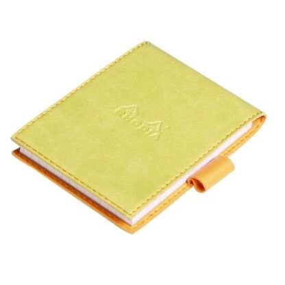 RHODIA PORTABLOCCO IN SIMILPELLE CON BLOCCO A RIGHE 84X115 mm VERDE ANICE