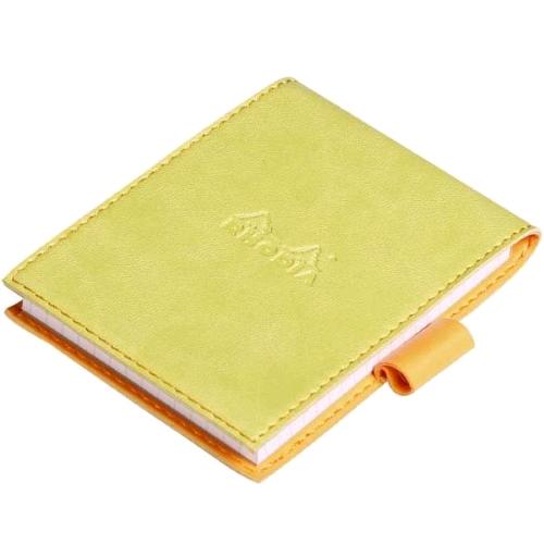 RHODIA PORTABLOCCO IN SIMILPELLE CON BLOCCO A QUADRETTI 84X115 mm VERDE ANICE