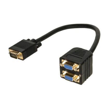 LINK LKADAT06 CAVO SPLITTER 1 x VGA MASCHIO 2 x VGA FEMMINA COLORE NERO