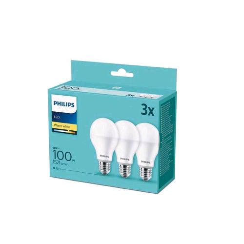 PHILIPS LAMPADINA LED E27 100W 13 W 2700K LUCE CALDA CONF 3 Pz