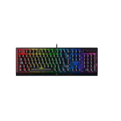 RAZER BLACKWIDOW V3 TASTIERA DA GAMING USB CHROMA RGB, ROTELLA DIGITALE MULTI-FUNZIONE E TASTI MULTIMEDIALI CON POGGIA POLSI ERGONOMICO NERO