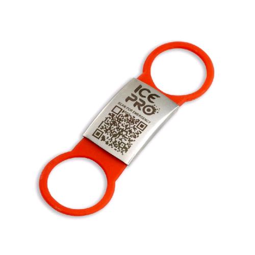 ICEPRO PLACCA COLLARE ANTI-SMARRIMENTO CON QR CODE LARGE ROSSO/SILVER