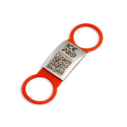 ICEPRO PLACCA COLLARE ANTI-SMARRIMENTO CON QR CODE SMALL ROSSO/SILVER