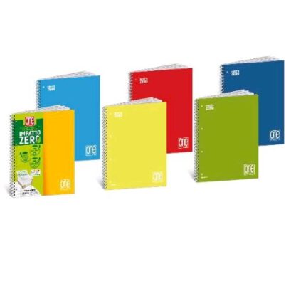 BLASETTI IMPATTO ZERO QUADERNO A4 SPIRALATO 80 GR RIGHE 1R 80 FOGLI COLORI ASSORTITI CONF 6 Pz.