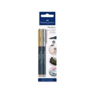 FABER CASTELL BLISTER MARKER METALLIC PUNTA AD AGO 1.5 mm ORO ARGENTO CONF 2 Pz.