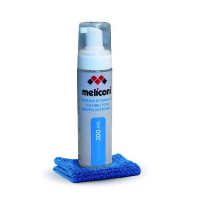 MELICONI C-200 FOAM SCHIUMA DETERGENTE DA 200 ML CON PANNO IN MICROFIBRA PER SCHERMO PC, TABLET E SMARTPHONE E TV