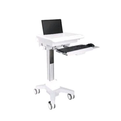 NILOX WORKSTATION CARRELLO E SUPPORTO MULTIMEDIALE IN PLASTICA SILICONE E ACCIAIO BIANCO ARGENTO