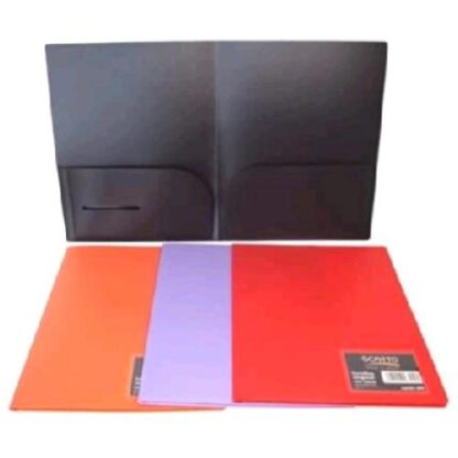 SCATTO CARTELLINA CON 2 TASCHE A4 COLORI FLUO ASSORTITI