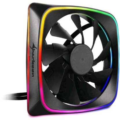 SHARKOON RGB SHARK LIGHTS VENTOLA CASE 1.000 RPM CONNETTORE A 3 PIN 12V LUNGHEZZA CAVO 45CM NERO
