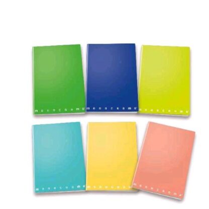 PIGNA QUADERNO MONOCROMO PUNTO METALLICO 80 GR 210X297 mm A4 RIGHE 0C 21 FOGLI COLORI ASSORTITI CONF 10 PZ.