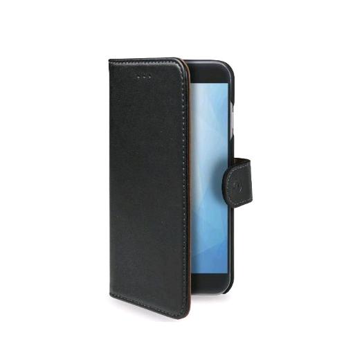 CELLY SAMSUNG GALAXY J8+ CUSTODIA A PORTAFOGLIO SIMILPELLE FLAP MAGNETICO NERO