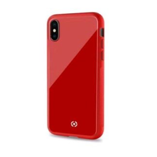 CELLY APPLE iPHONE XS MAX CUSTODIA IN TPU + VETRO TEMPERATO ROSSO