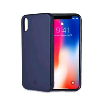 CELLY APPLE iPHONE X/XS COVER IN POLICARBONATO SOFT-TOUCH CON SISTEMA DI FISSAGGIO MAGNETICO BLU