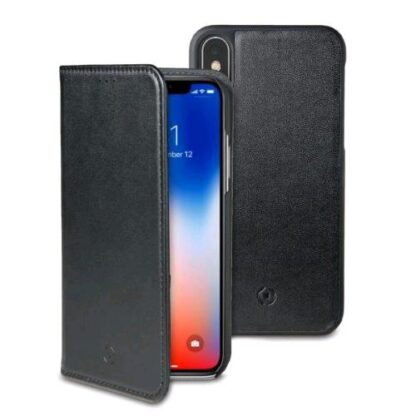 CELLY APPLE iPHONE XS/X CUSTODIA AD AGENDA 2IN1 CON FINITURA IN SIMILPELLE DOTATA DI COVER INTERNA REMOVIBILE NERO