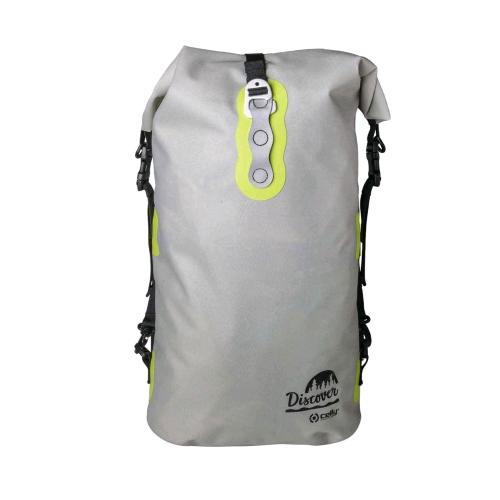 CELLY DISCOVER BACKPACK ZAINO SACCA IMPERMEABILE 20 L CHIUSURA ROLL TOP GRIGIO GIALLO