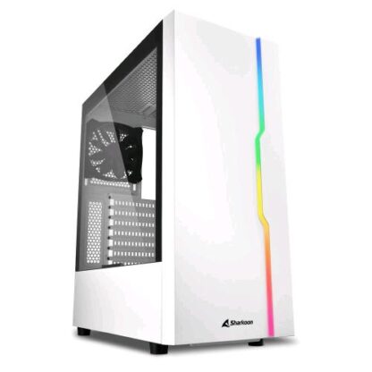 SHARKOON RGB SLIDER CASE MIDI TOWER MINI-ITX MICRO-ATX ATX PANNELLO LATERALE IN VETRO TEMPERATO 2XUSB 3 1XUSB 2 1X120MM VENTOLA FRONTALE ILLUMINATO LED RGB WHITE