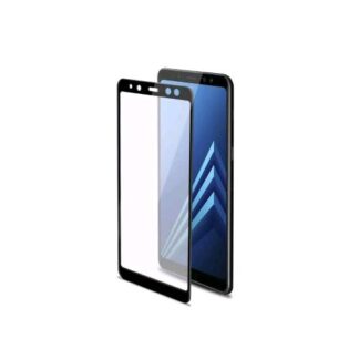 CELLY SAMSUNG GALAXY A8+ 3D GLASS PROTEGGI SCHERMO IN VETRO TEMPERATO ANTI IMPRONTE TRASPARENTE NERO