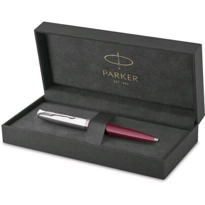 PARKER 51 PENNA A SFERA PUNTA M CORPO BORGOGNA FINITURE CROMATE INCHIOSTRO NERO CONFEZIONE REGALO