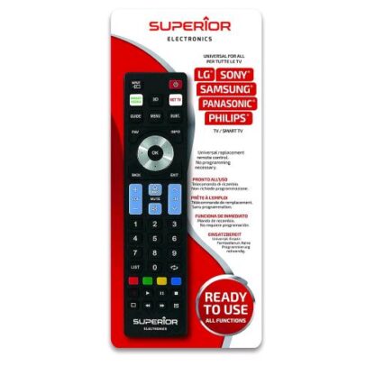SUPERIOR READY5 SMART TELECOMANDO UNIVERSALE COMPATIBILE CON TUTTI I TV E SMART TV DELLE MARCHE LG, SAMSUNG, SONY, PHILIPS E PANASONIC PRONTO ALL'USO NON RICHIEDE PROGRAMMAZIONE