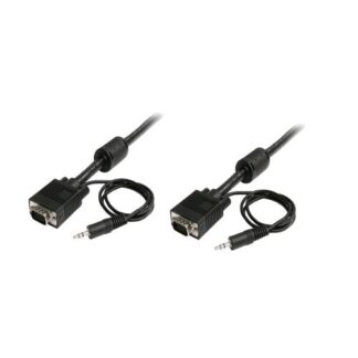 STARTECH CAVO COASSIALE PER MONITOR AD ALTA RISOLUZIONE 2 X M 15-pin HD-15 2 X M JACK 3.5 MM 5 M NERO