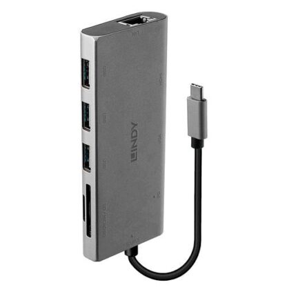 LINDY 43278 DOCKING STATION USB-C 3.1- 3 x USB-A 3.1 Gen 1 / USB 3.0 1 x HDMI - 1 x VGA 1 x POWER DELIVERY 100 W 1 x RJ-45 LAN GIGABIT -SD MICRO SD