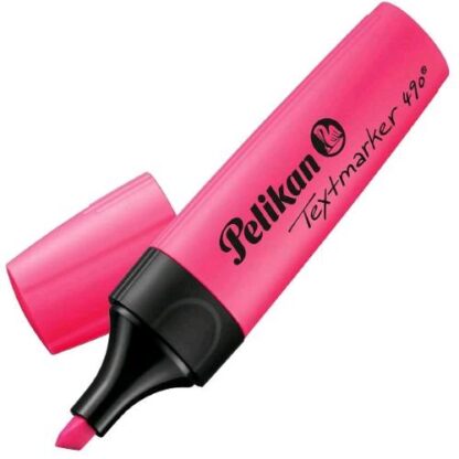 PELIKAN TEXT MARKER EVIDENZIATORE PUNTA A SCALPELLO 1/5 mm ROSA NEON CONF 10 Pz.