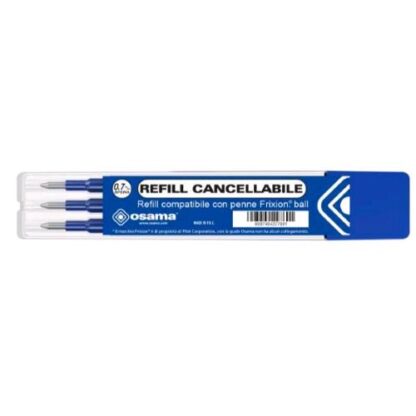 OSAMA RI SCRIVI REFILL GEL CANCELLABILE PUNTA CONICA 0.7 mm INCHIOSTRO BLU CONF 12 Pz.