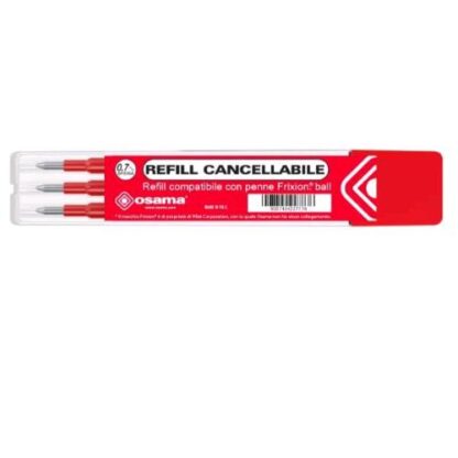 OSAMA RI SCRIVI REFILL GEL CANCELLABILE PUNTA CONICA 0.7 mm INCHIOSTRO ROSSO CONF 12 Pz.