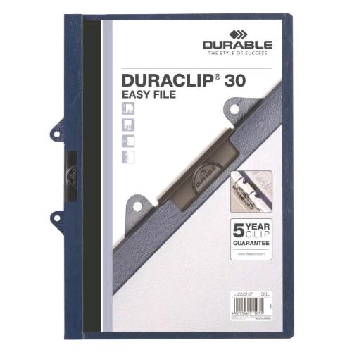 DURABLE DURACLIP CARTELLINE IN PP 297X210 mm CON CLIP BLU CONF 25 Pz.