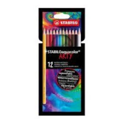 STABILO AQUACOLOR ARTY MATITA ACQUARELLBILE COLORI ASSORTITI CONF 12 Pz.
