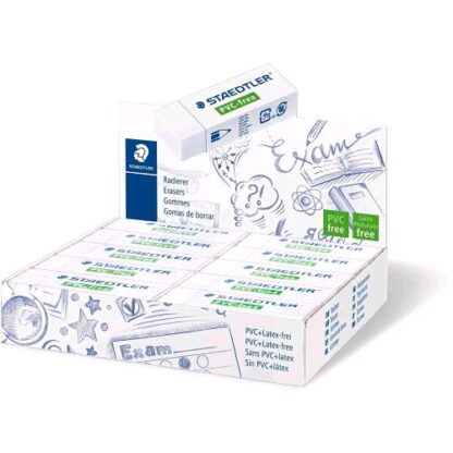 STAEDTLER ESPOSITORE GOMMA IN PVC + LATEX FREE 65X23X13 mm BIANCO CONF 20 Pz.