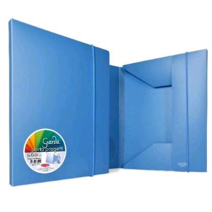 PLASTIBOR GARDA 40 CARTELLA CON ELASTICO IN PP 350X265 mm DORSO 4 CM AZZURRO SCURO
