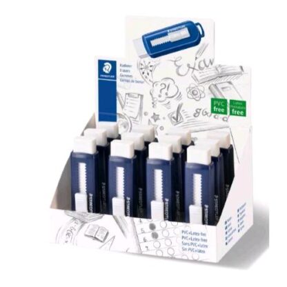 STAEDTLER ERASER GOMMA CON INVOLUCRO ESTERNO IN PLASTICA BLU CONF 12 Pz.