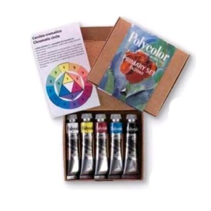 MAIMERI PRIMARY SET POLYCOLOR COLORE ACRILICO IN TUBETTO DA 20 ML KIT BELLE ARTI COLORI ASSORTITI CONF 5 Pz.