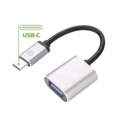 CELLY ADATTATORE 1 X USB TIPO A 1 X USB TIPO C NERO SILVER