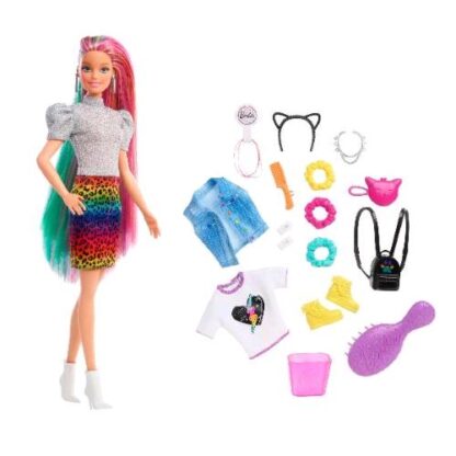 MATTEL FASHION DOLL BARBIE CAPELLI MULTICOLOR CON ACCESSORI